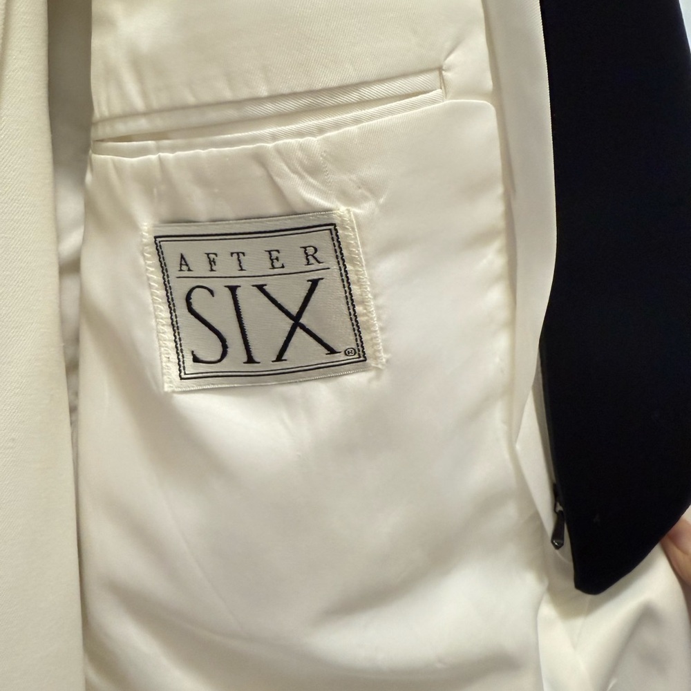 After Six Ivory Jacket with Black Detail